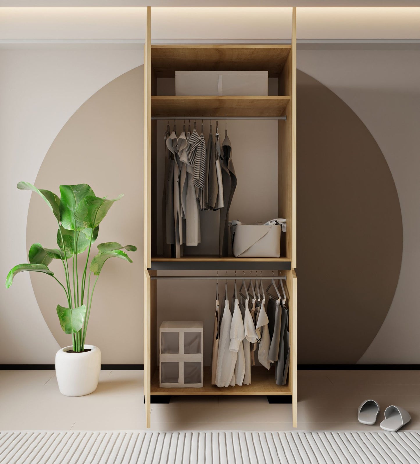 Ντουλάπα 90x210x52 εκ Sapphire Oak Anthracite 469ORN1113