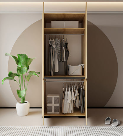 Ντουλάπα 90x210x52 εκ Sapphire Oak Anthracite 469ORN1113