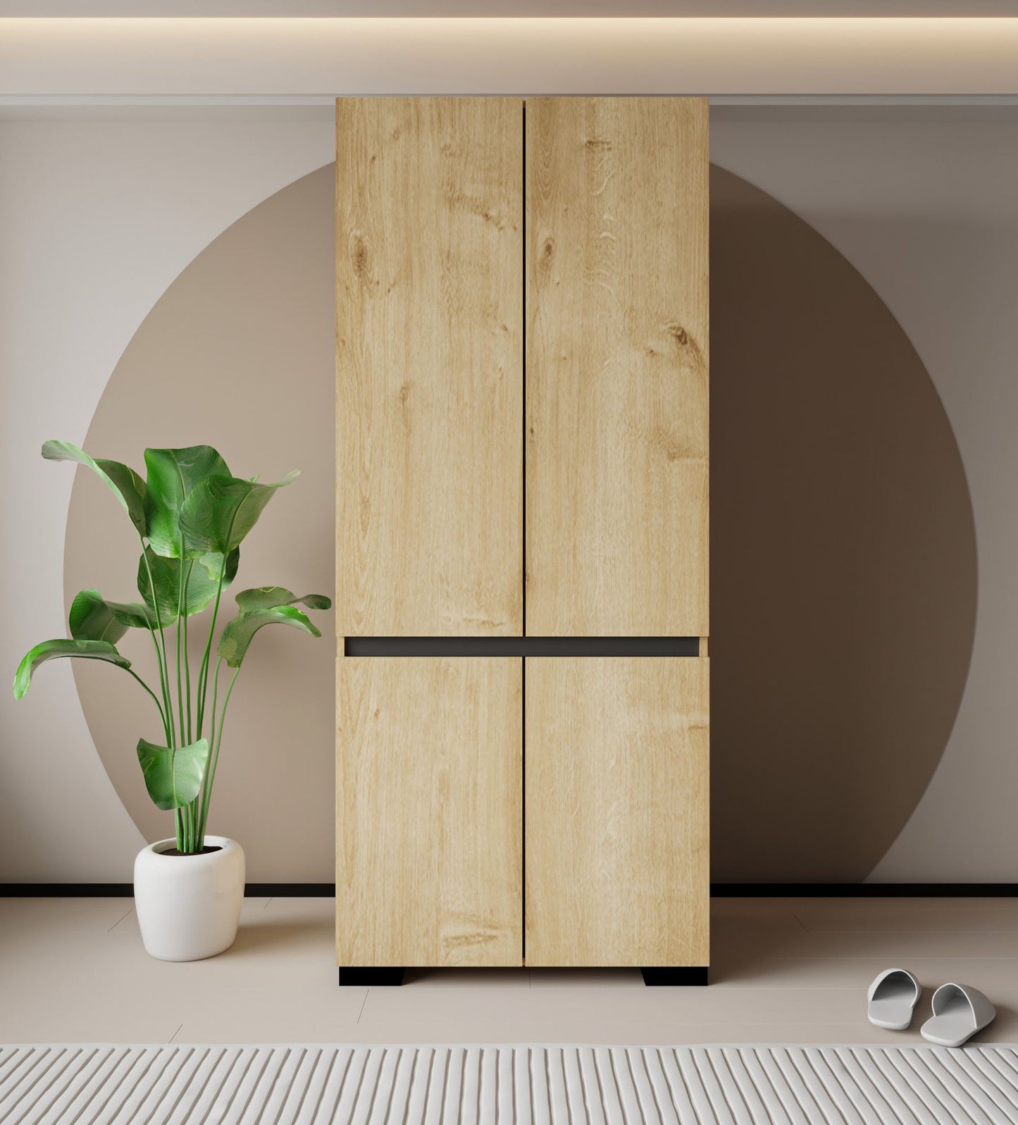 Ντουλάπα 90x210x52 εκ Sapphire Oak Anthracite 469ORN1114