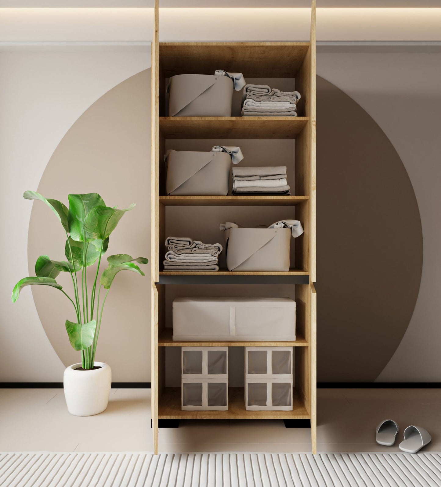 Ντουλάπα 90x210x52 εκ Sapphire Oak Anthracite 469ORN1114