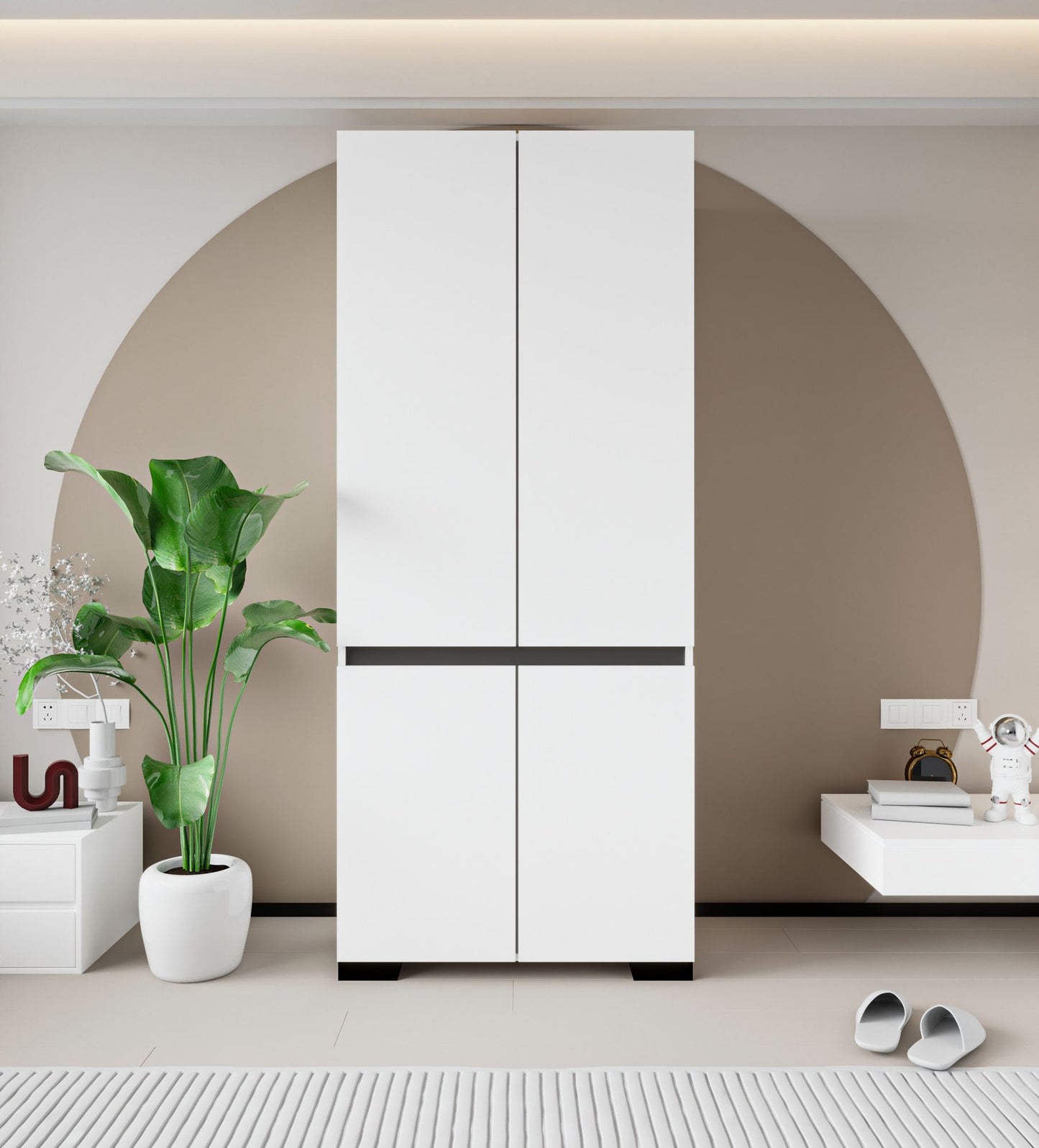 Ντουλάπα 90x210x52 εκ White Anthracite 469ORN1115