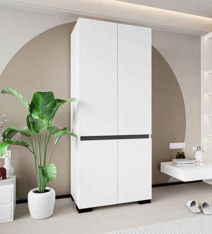 Ντουλάπα 90x210x52 εκ White Anthracite 469ORN1115