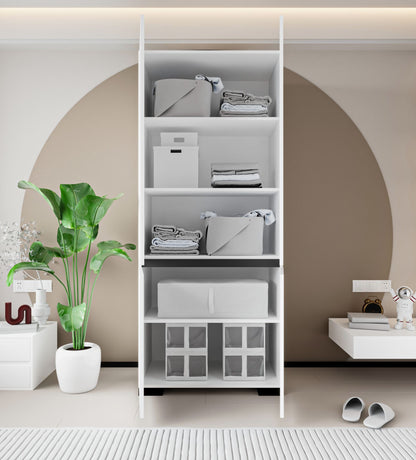 Ντουλάπα 90x210x52 εκ White Anthracite 469ORN1115