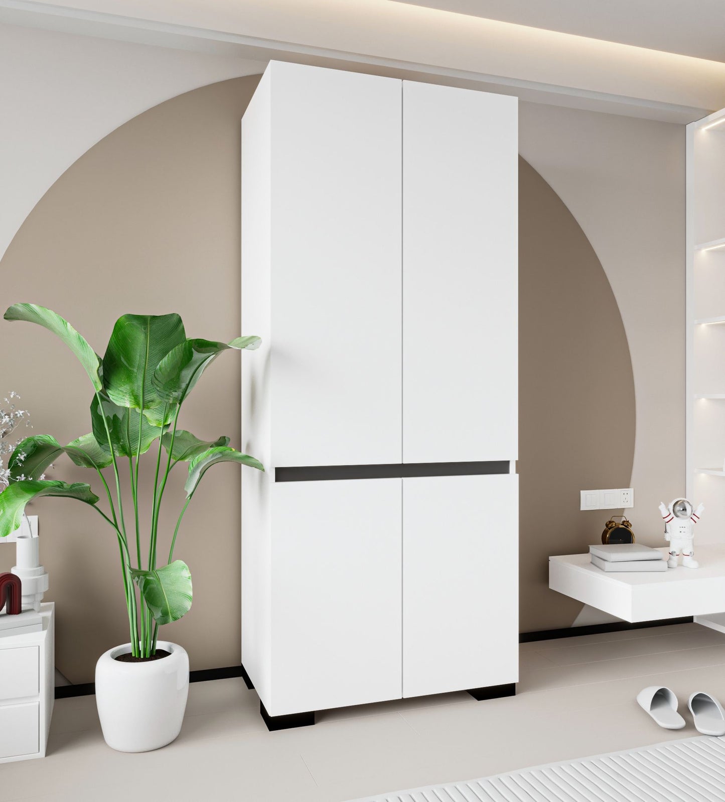 Ντουλάπα 90x210x52 εκ White Anthracite 469ORN1116