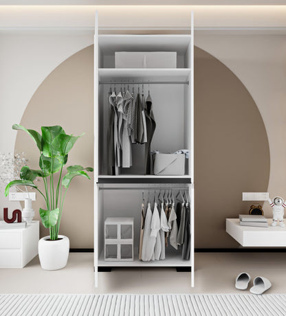 Ντουλάπα 90x210x52 εκ White Anthracite 469ORN1116