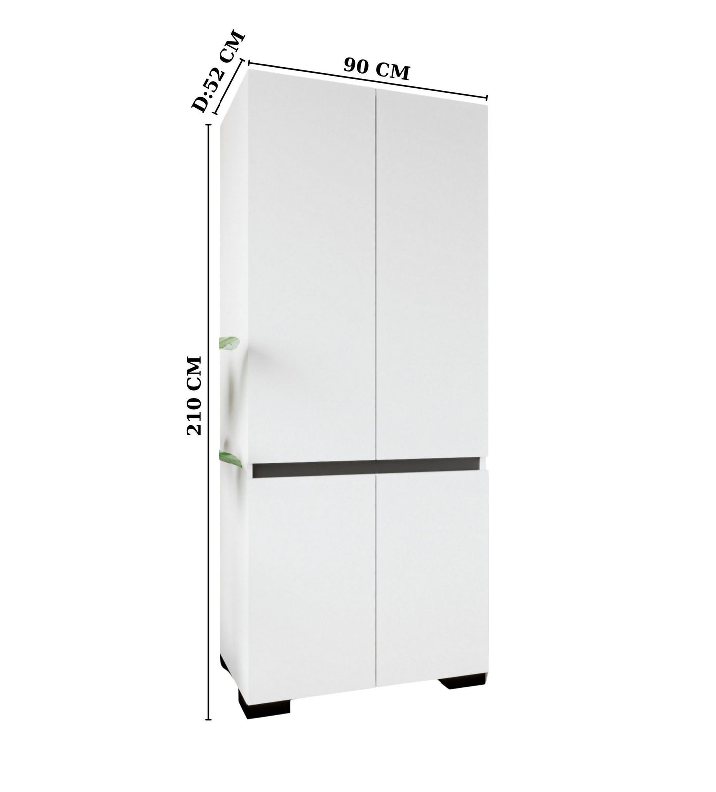 Ντουλάπα 90x210x52 εκ White Anthracite 469ORN1116