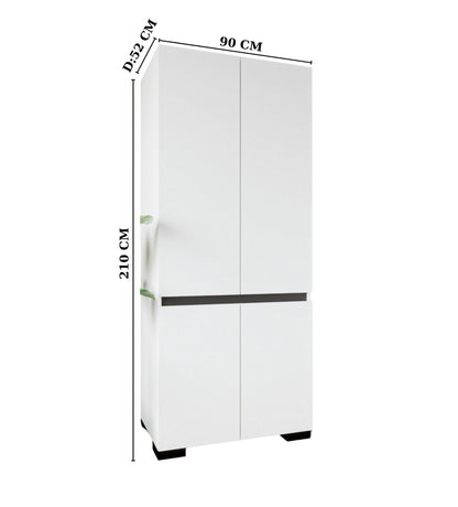 Ντουλάπα 90x210x52 εκ White Anthracite 469ORN1116