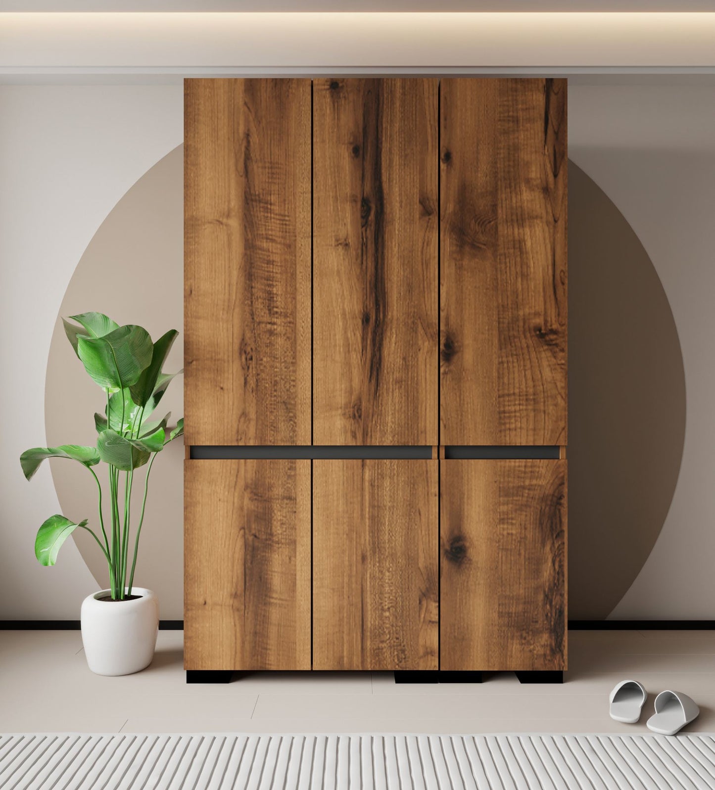 Ντουλάπα 135x210x52 εκ Walnut Anthracite 469ORN1120