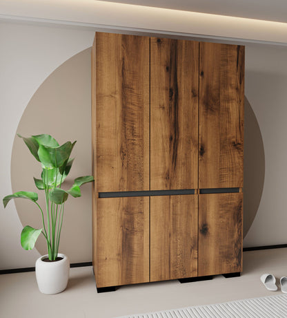 Ντουλάπα 135x210x52 εκ Walnut Anthracite 469ORN1120