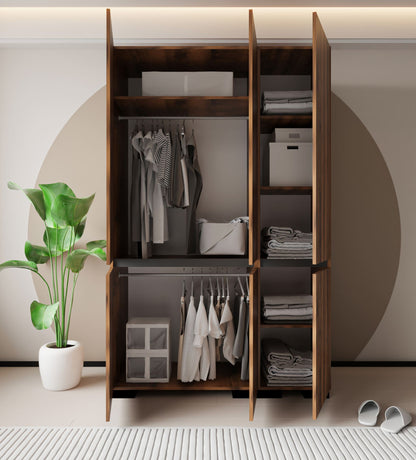Ντουλάπα 135x210x52 εκ Walnut Anthracite 469ORN1120
