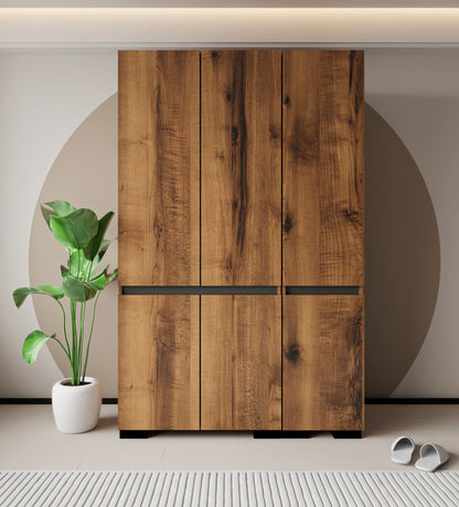 Ντουλάπα 135x210x52 εκ Walnut Anthracite 469ORN1121