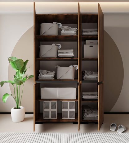 Ντουλάπα 135x210x52 εκ Walnut Anthracite 469ORN1122