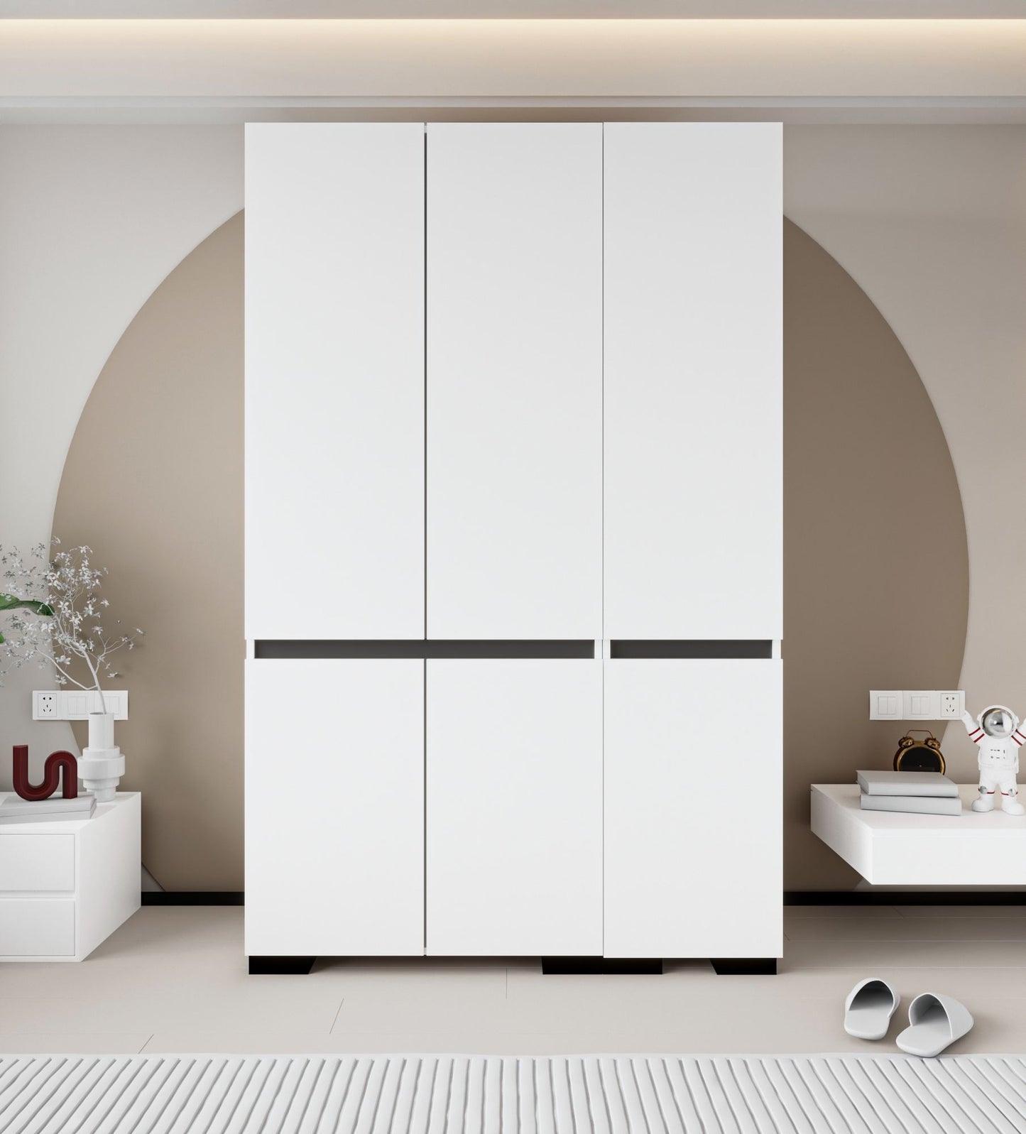 Ντουλάπα 135x210x52 εκ White Anthracite 469ORN1123