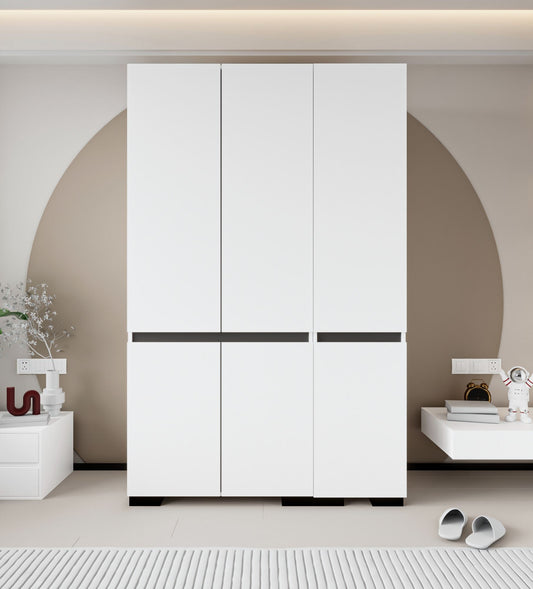 Ντουλάπα 135x210x52 εκ White Anthracite 469ORN1123