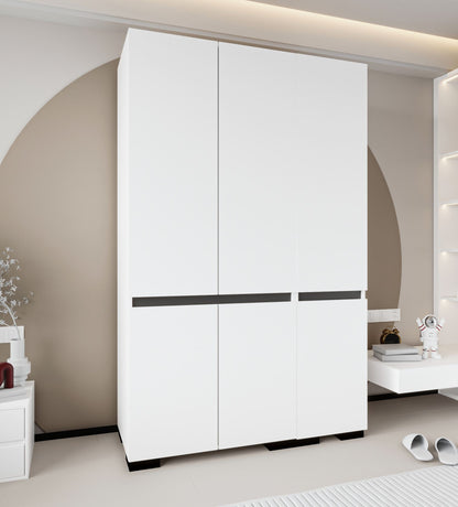 Ντουλάπα 135x210x52 εκ White Anthracite 469ORN1123