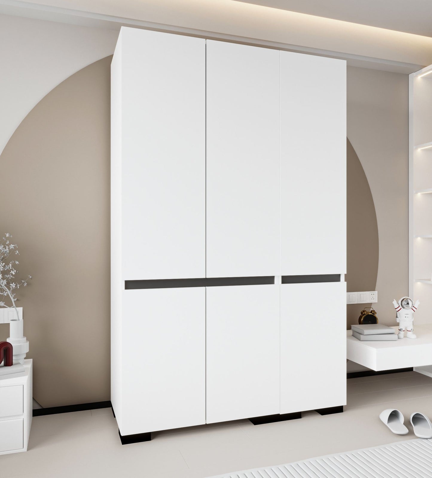 Ντουλάπα 135x210x52 εκ White Anthracite 469ORN1124