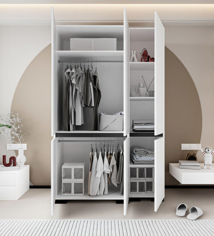 Ντουλάπα 135x210x52 εκ White Anthracite 469ORN1125