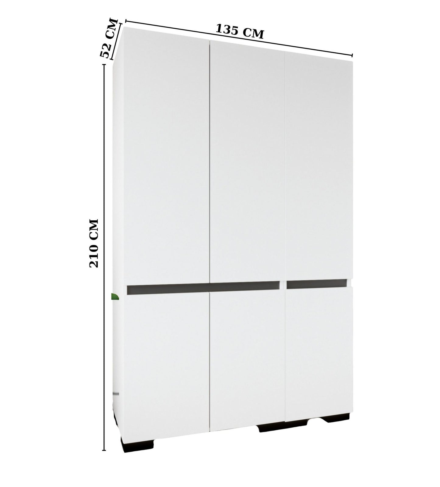 Ντουλάπα 135x210x52 εκ White Anthracite 469ORN1125