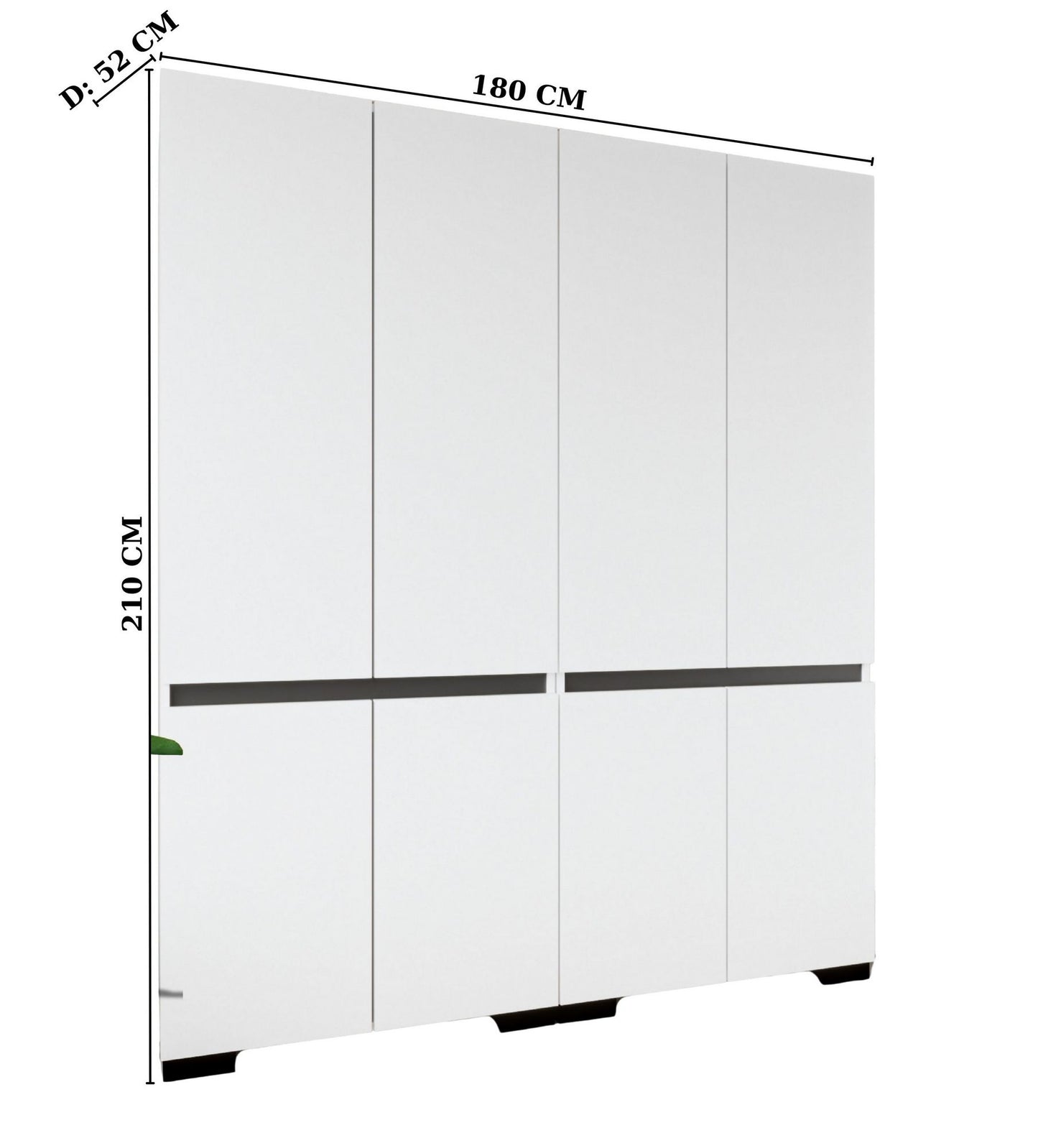 Ντουλάπα 180x210x52 εκ White Anthracite 469ORN1126