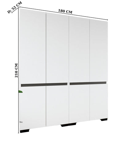 Ντουλάπα 180x210x52 εκ White Anthracite 469ORN1127
