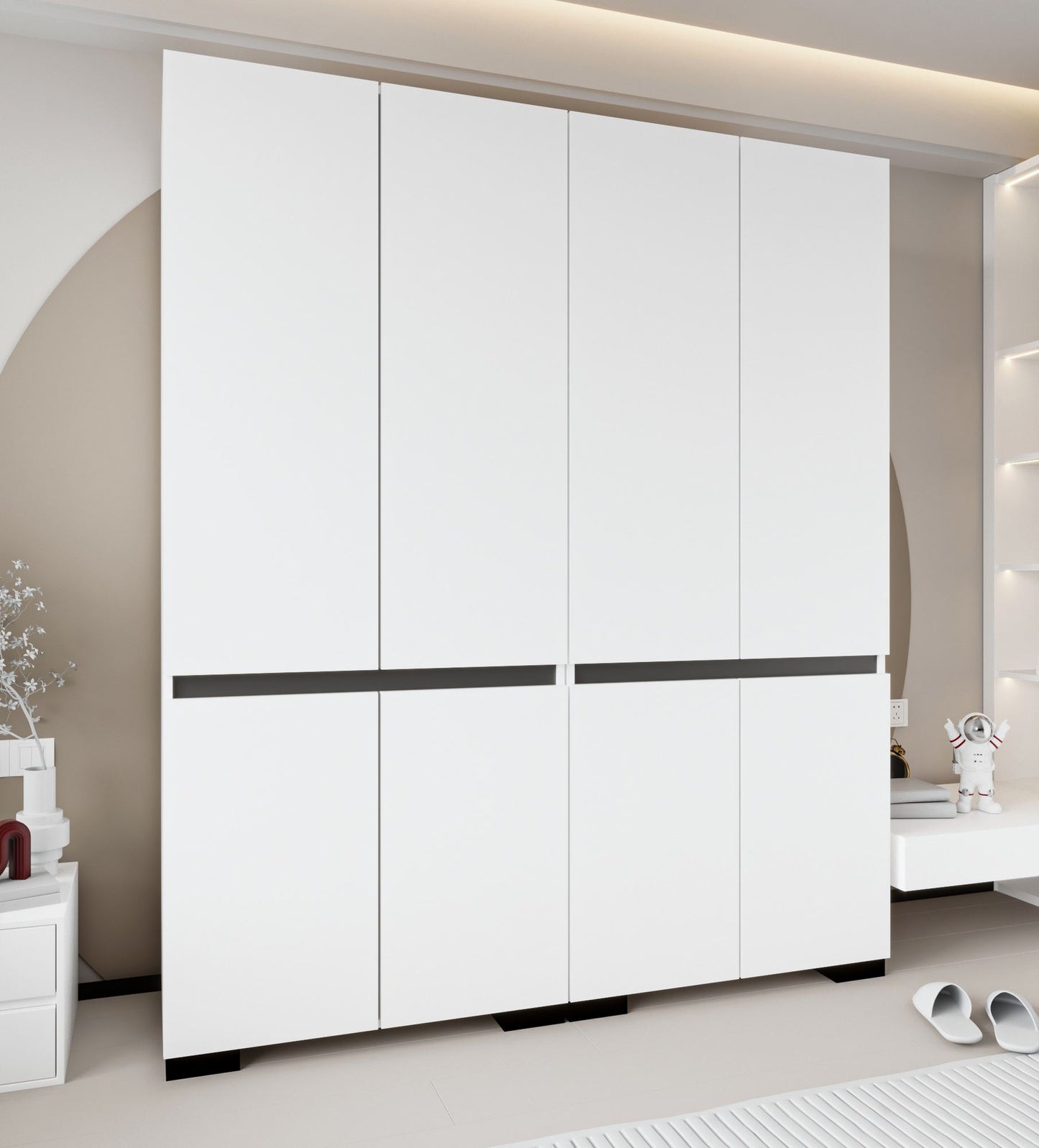 Ντουλάπα 225x210x52 εκ White Anthracite 469ORN1129
