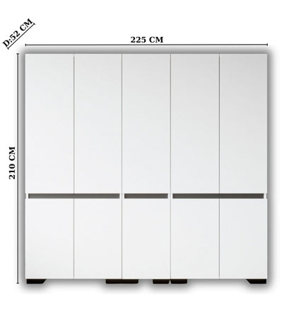 Ντουλάπα 225x210x52 εκ White Anthracite 469ORN1130