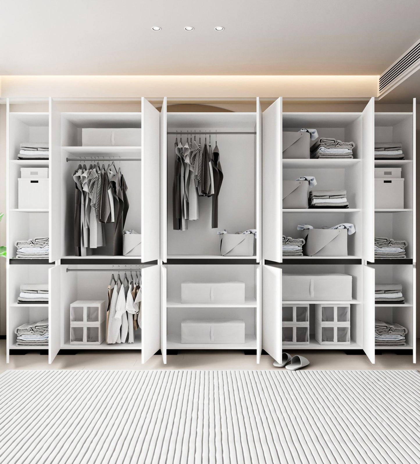 Ντουλάπα 360x210x52 εκ White Anthracite 469ORN1131