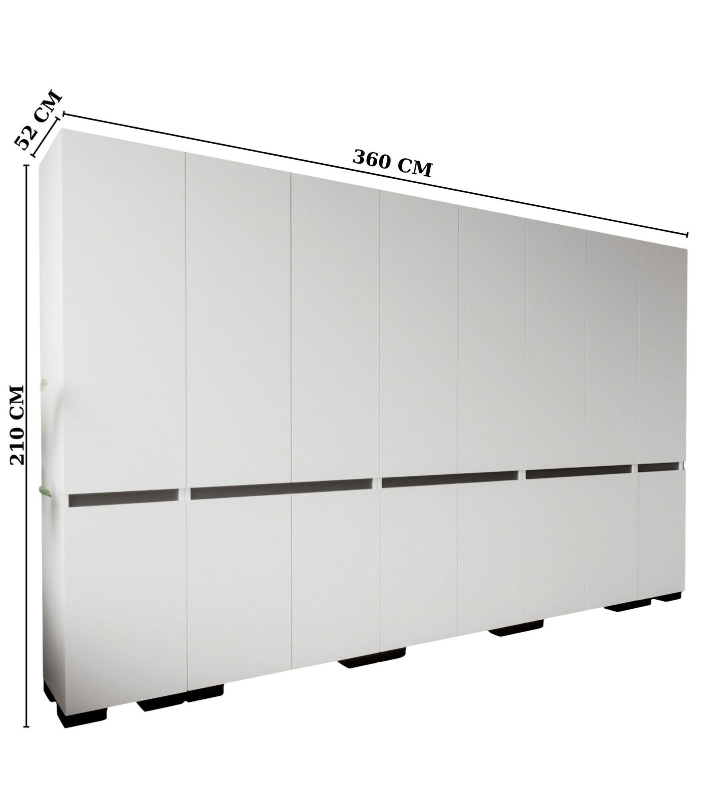 Ντουλάπα 360x210x52 εκ White Anthracite 469ORN1131