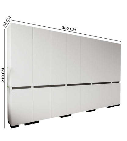 Ντουλάπα 360x210x52 εκ White Anthracite 469ORN1131