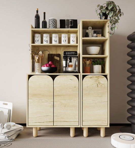 Ράφι Κουζίνας Βοηθητικό Ντουλάπι Βάση Καφέ Κουζίνας Μικροκυμάτων Ραφιέρα 155x105x40 εκ 469ORN1316