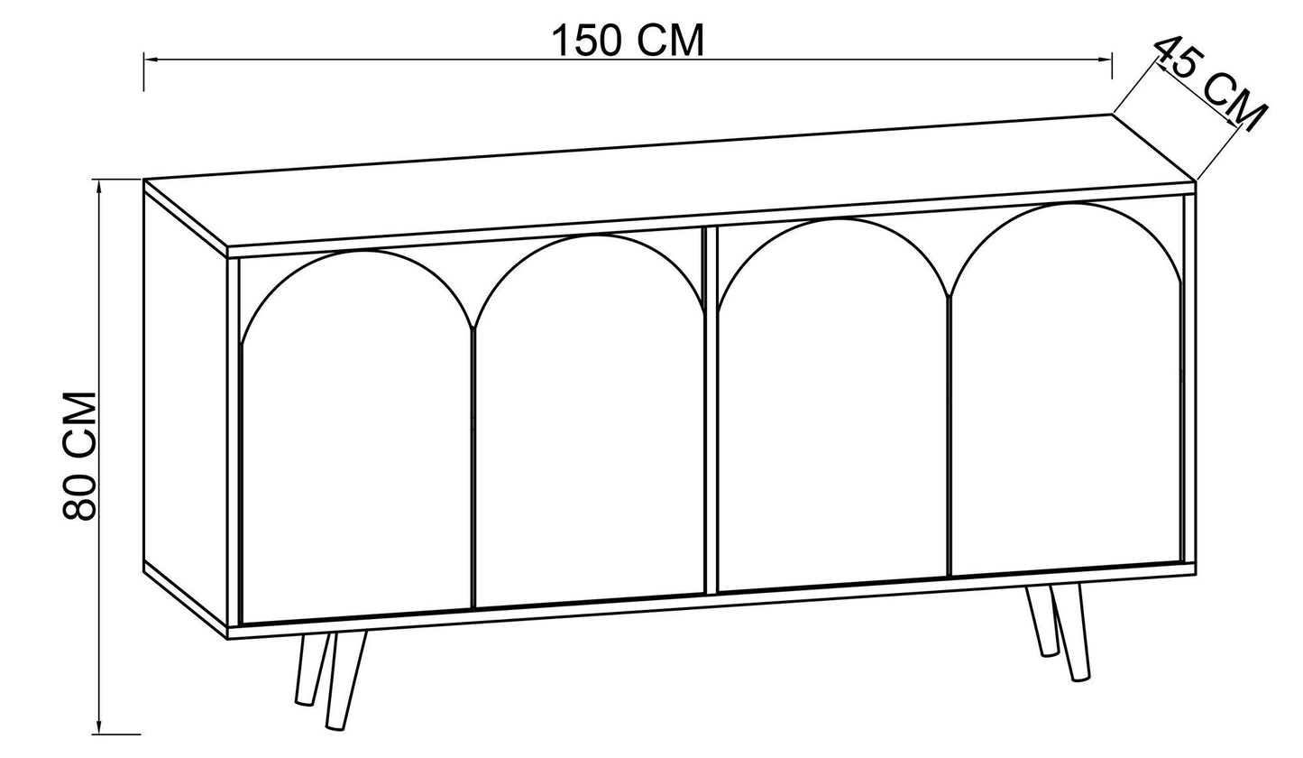 Μπουφές Λευκό 150x45x80cm | 469ORN1514