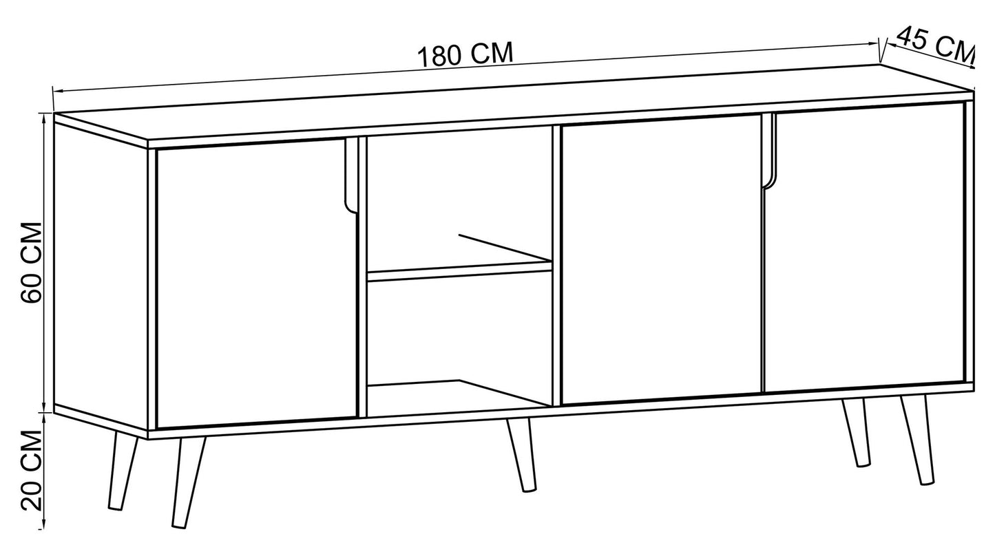 Κονσόλα Μπουφές 180x80x45 εκ Λευκό 469ORN1526
