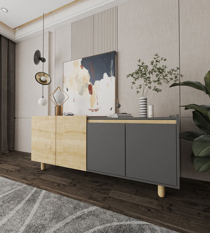 Κονσόλα Μπουφές 180x75x45 εκ Δρυς Sapphire / Ανθρακί 469ORN1528