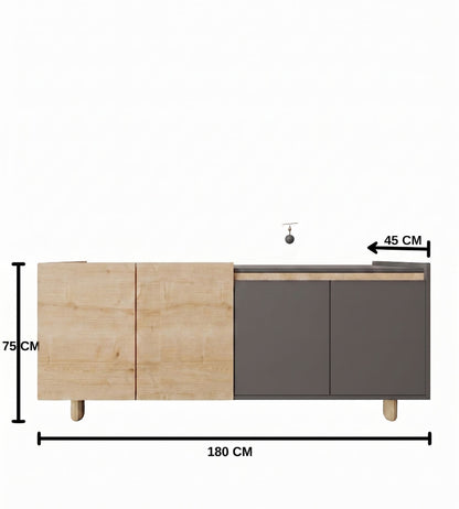 Κονσόλα Μπουφές 180x75x45 εκ Δρυς Sapphire / Ανθρακί 469ORN1528