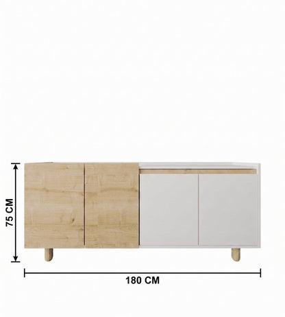 Κονσόλα Μπουφές 180x75x45 εκ Δρυς Sapphire / Λευκό 469ORN1529
