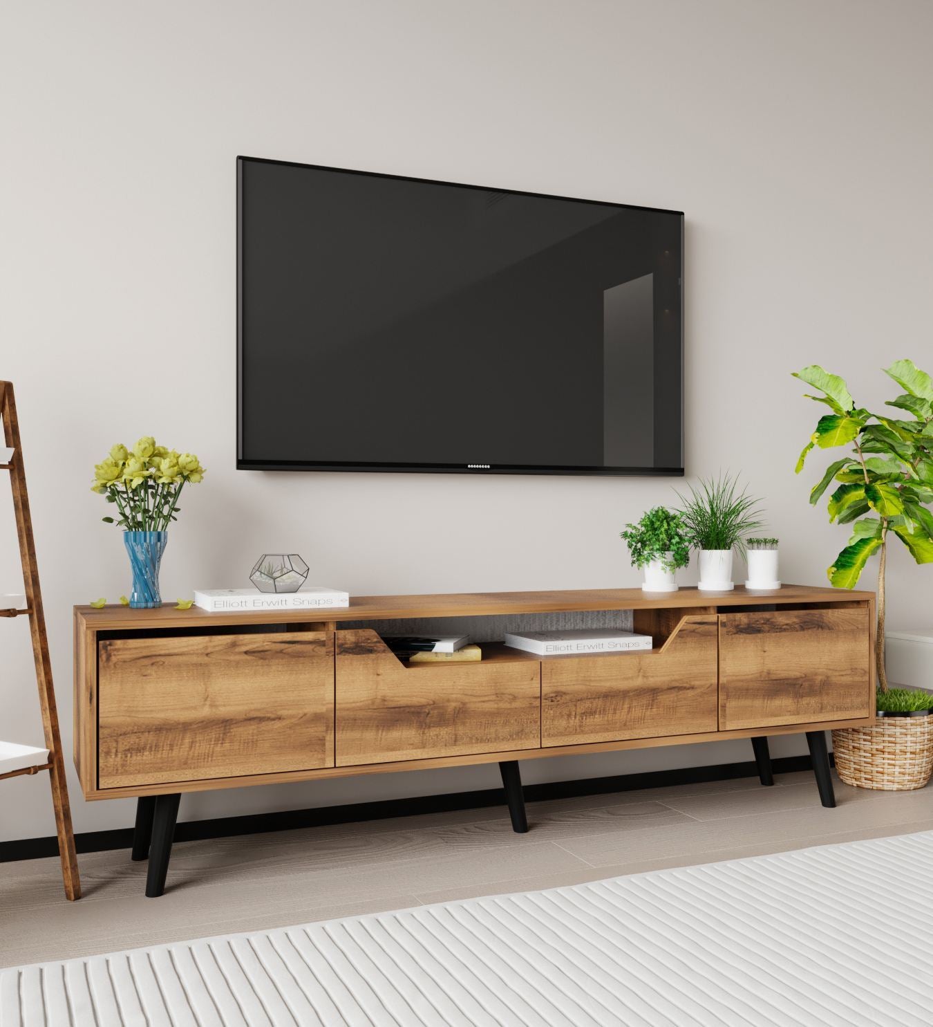 Έπιπλο Τηλεόρασης TV Βάση Σύνθεση Καρυδί | 469ORN1707
