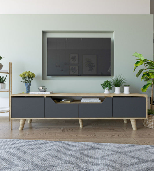Έπιπλο Τηλεόρασης TV Βάση Σύνθεση Sapphire Δρυς Ανθρακί | 469ORN1710