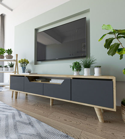 Έπιπλο Τηλεόρασης TV Βάση Σύνθεση Sapphire Δρυς Ανθρακί | 469ORN1710