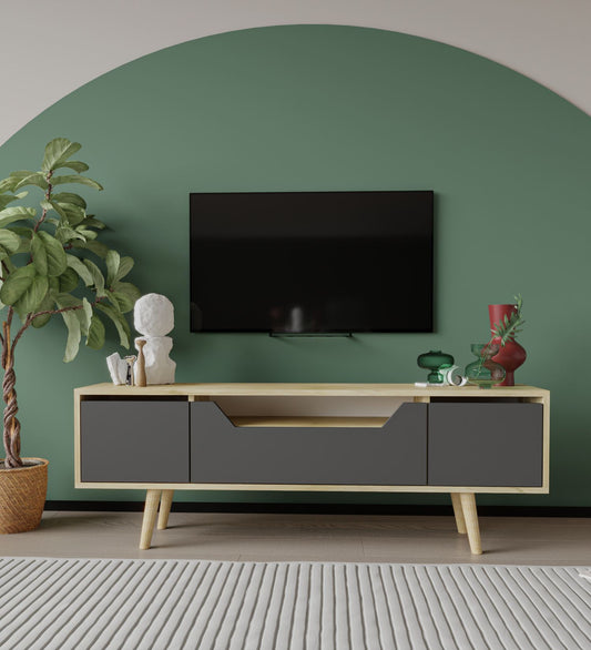 Έπιπλο Τηλεόρασης TV Βάση Σύνθεση Sapphire Δρυς Ανθρακί | 469ORN1711