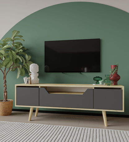 Έπιπλο Τηλεόρασης TV Βάση Σύνθεση Sapphire Δρυς Ανθρακί | 469ORN1711