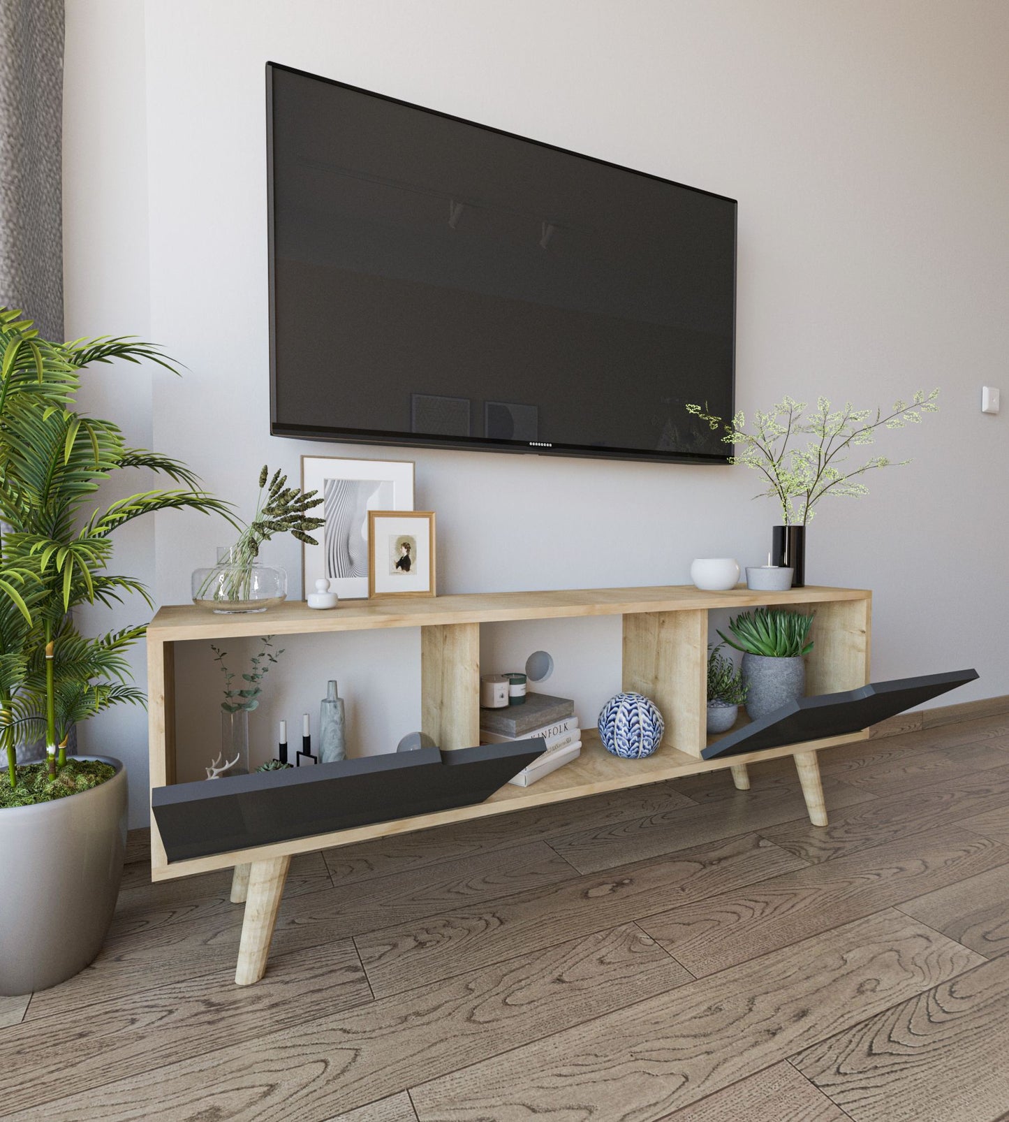 Έπιπλο Τηλεόρασης TV Βάση Σύνθεση Sapphire Δρυς Ανθρακί | 469ORN1719