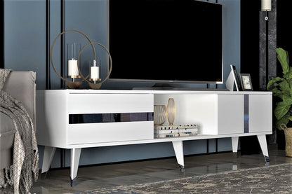 Έπιπλο Τηλεόρασης TV Βάση Σύνθεση Λευκό Silver | 475OLV1153