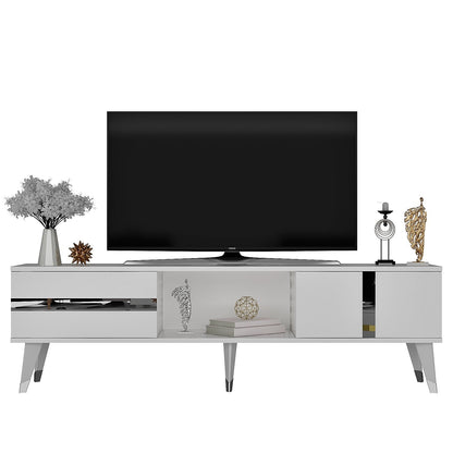 Έπιπλο Τηλεόρασης TV Βάση Σύνθεση Λευκό Silver | 475OLV1153