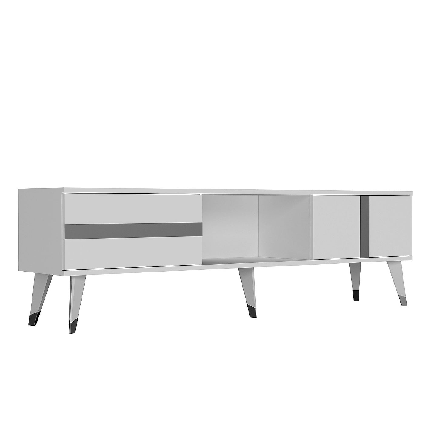 Έπιπλο Τηλεόρασης TV Βάση Σύνθεση Λευκό Silver | 475OLV1153