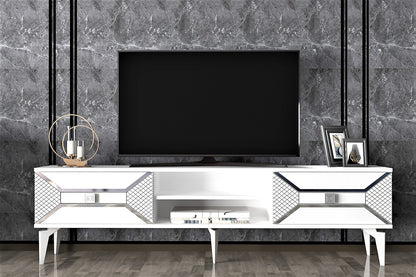 Έπιπλο Τηλεόρασης TV Βάση Σύνθεση Λευκό Silver | 475OLV1159