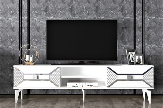 Έπιπλο Τηλεόρασης TV Βάση Σύνθεση Λευκό Silver | 475OLV1159