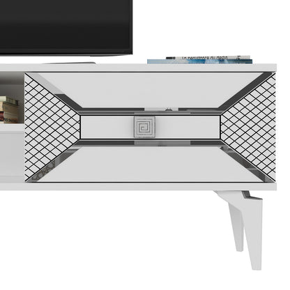 Έπιπλο Τηλεόρασης TV Βάση Σύνθεση Λευκό Silver | 475OLV1159