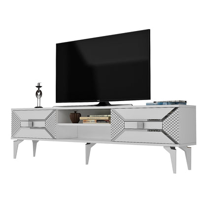 Έπιπλο Τηλεόρασης TV Βάση Σύνθεση Λευκό Silver | 475OLV1159
