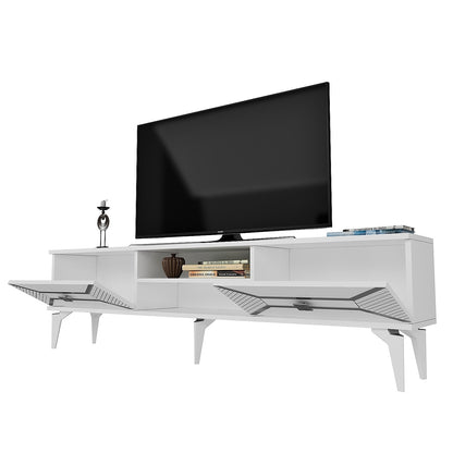 Έπιπλο Τηλεόρασης TV Βάση Σύνθεση Λευκό Silver | 475OLV1159
