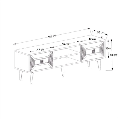 Έπιπλο Τηλεόρασης TV Βάση Σύνθεση Λευκό Silver | 475OLV1159